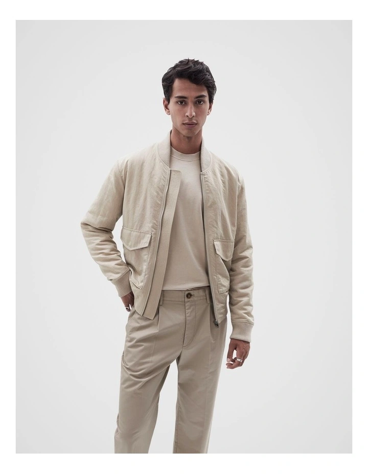 Utility Bomber Jacket in Taupe
