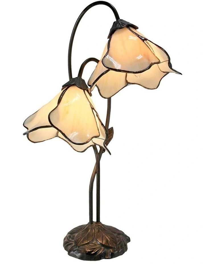 Twin Lotus Lamp Beige