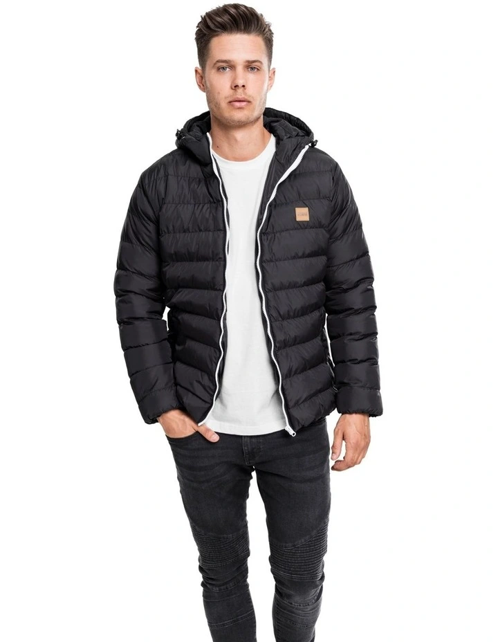 Hooded Bubble Jacket in Black