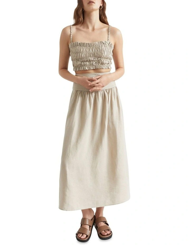 Linen Ruched Top