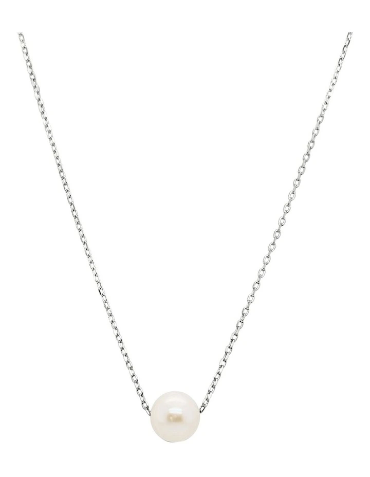 Minimalist Sliding White Pearl Pendant Necklace