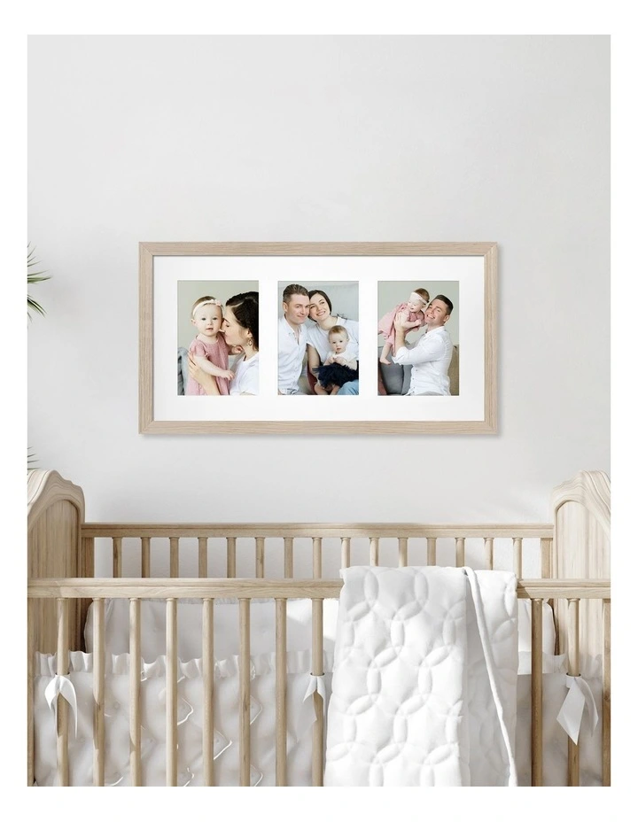 Made Timber Collage Photo Frame 8x16"/4x6" (3) in Polar Birch