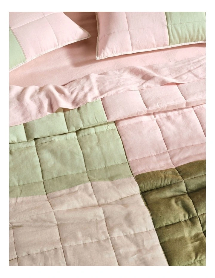 Nimes Patchwork Coverlet in Rose