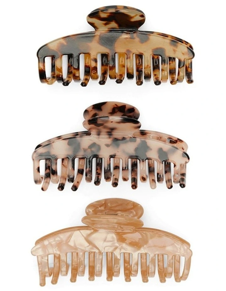 Jazlyn Hair Claw Set in Brown Mix