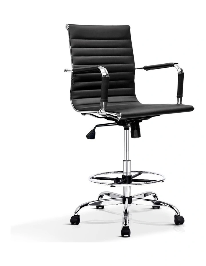 Office Chair Veer Drafting Stool Mesh Chairs Armrest Standing Desk Black