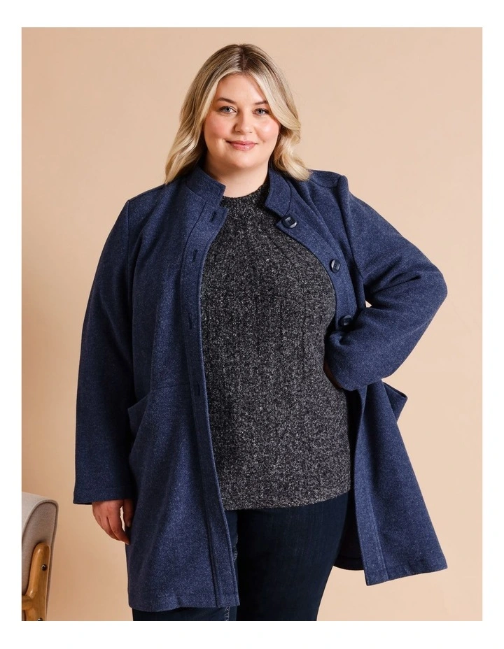 Unlined Jacket With Diagonal Pockets In Sapphire