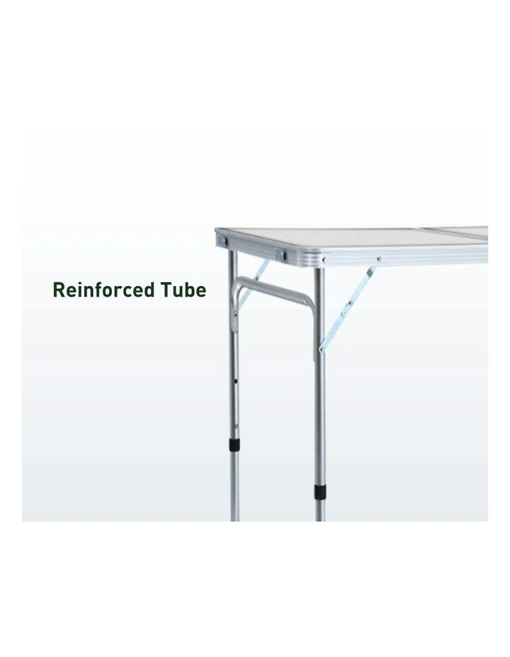 Portable Outdoor Folding Aluminium Camping Table 60cm in Silver