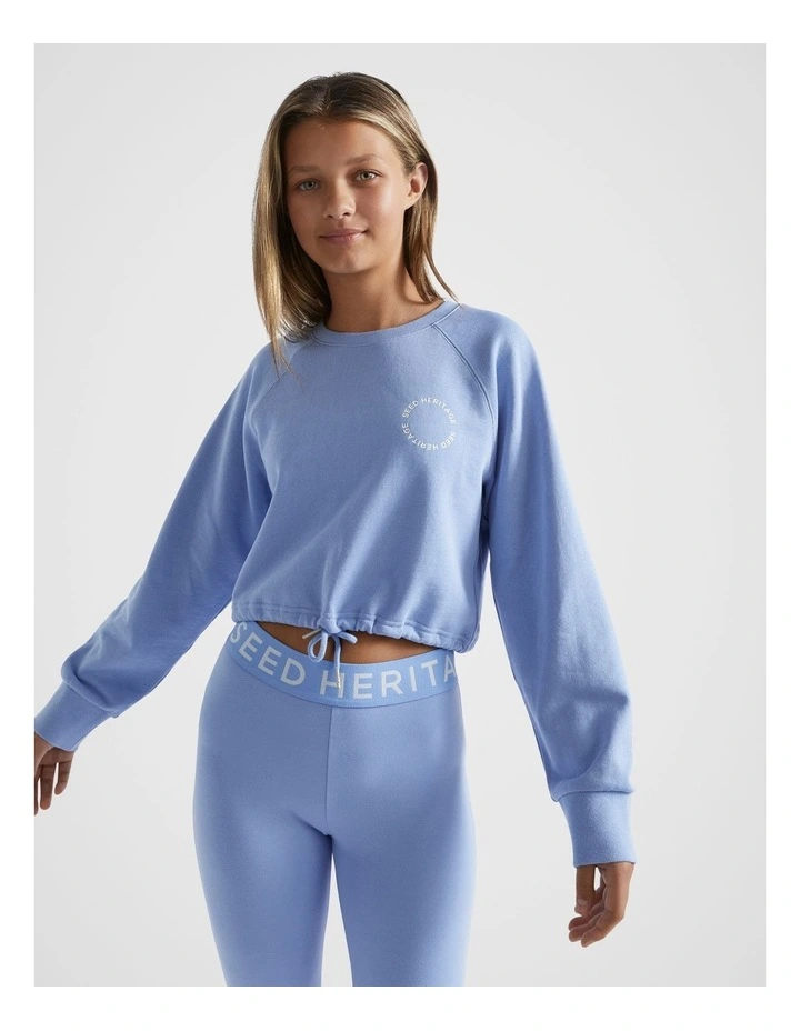 Core Logo Crop sweater in Blue