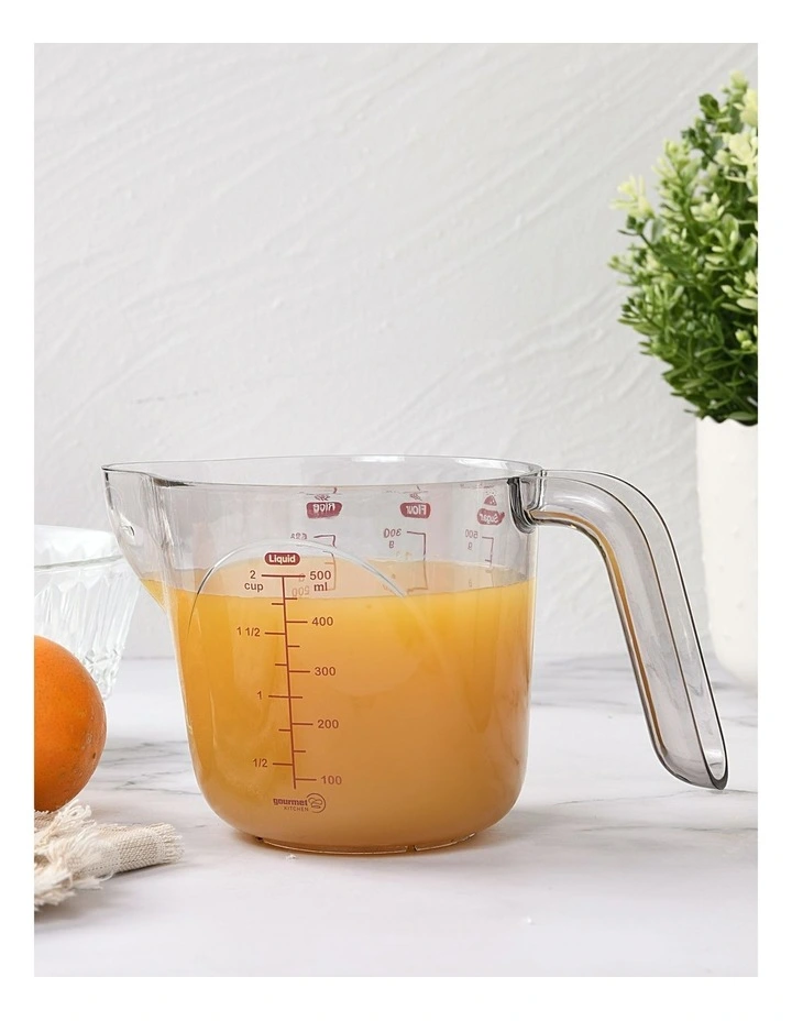 Modern Weight Conversion Measuring Cup AS 500ml/2 Cups in Clear