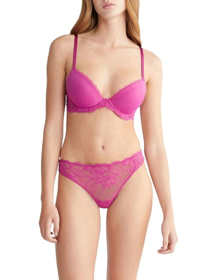 Seductive Comfort Lotus Floral Thong in Wild Aster