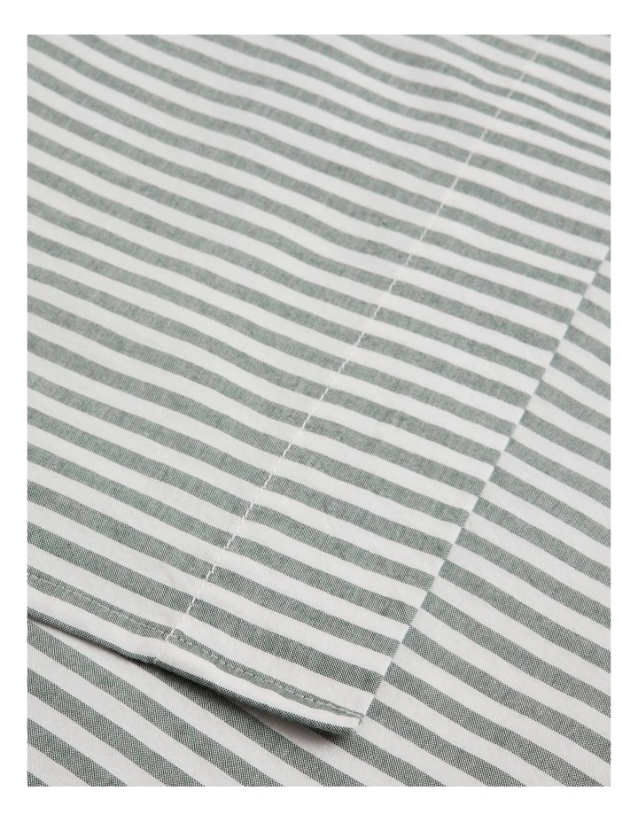 Brae Australian Cotton Stripe Flat Sheet Single in Bermuda