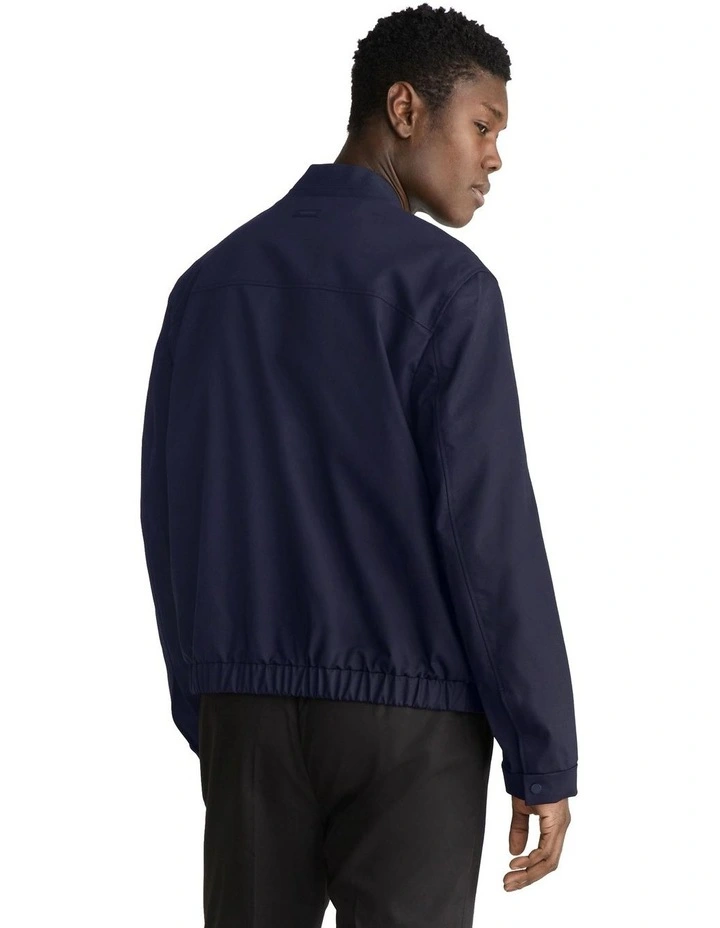 Minimal Twill Bomber in Navy