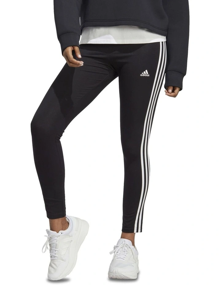 3-Stripes High-Waisted Leggings in Black/White