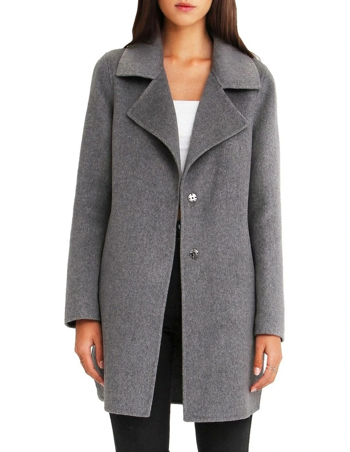 Ex-Boyfriend Wool Blend Oversized Jacket in Grey