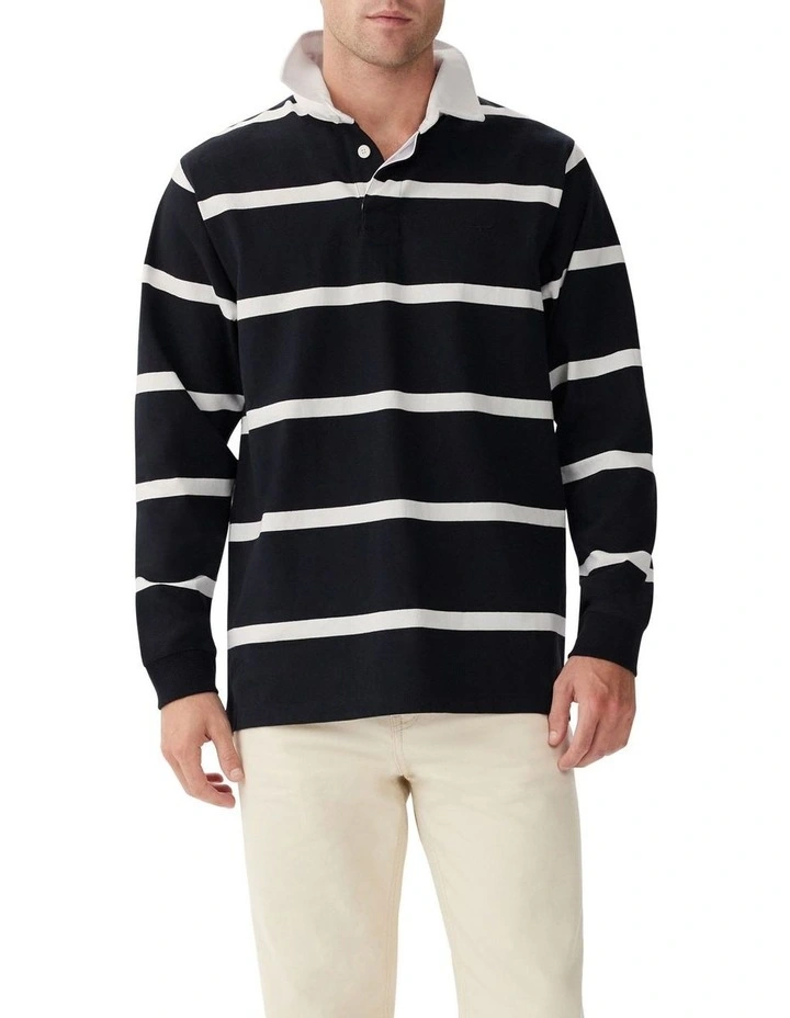Tweedale Rugby Shirt in Black/White