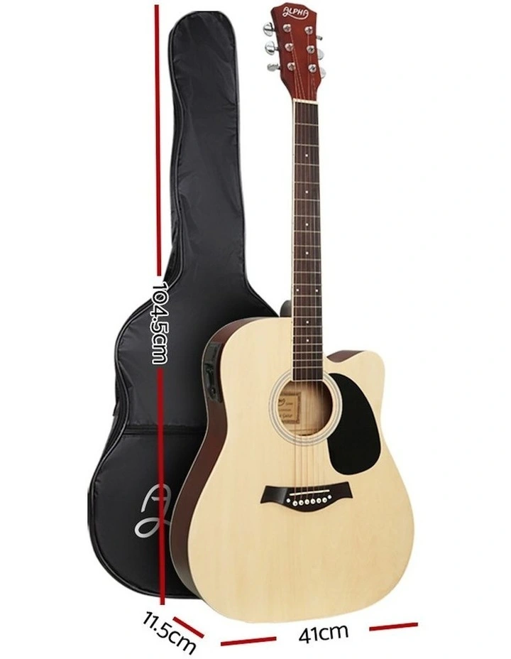 41 Inch Acoustic Guitar Equaliser Electric Output Cutaway with Wood Stand