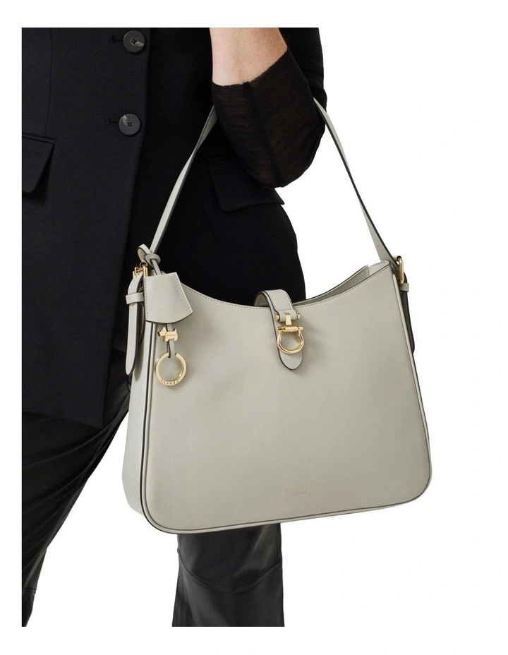 Linden Gardens Large Zip-Top Shoulder Bag in Pumice