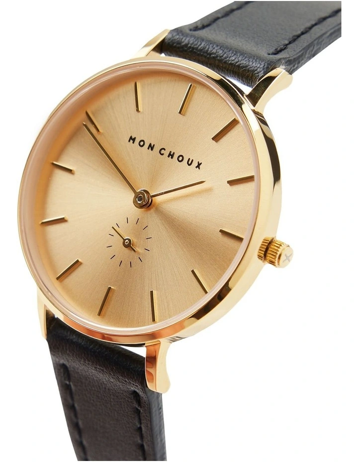 Lille Noir Grape Vegan Leather Watch 32mm in Gold