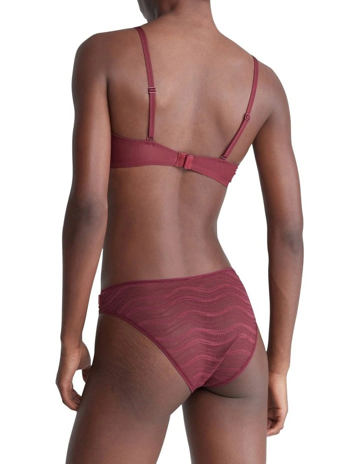 Allover Lace Bikini Brief in Tawny Port