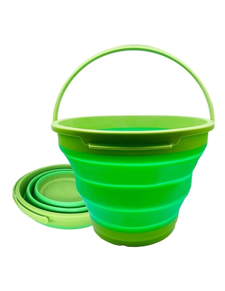 Foldable Collapsible Silicone Bucket 7L 6 Pack in Green