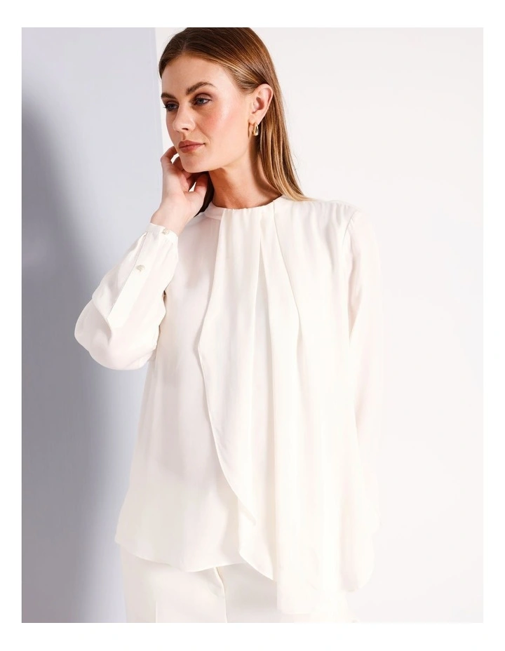 Waterfall Blouse in Ecru