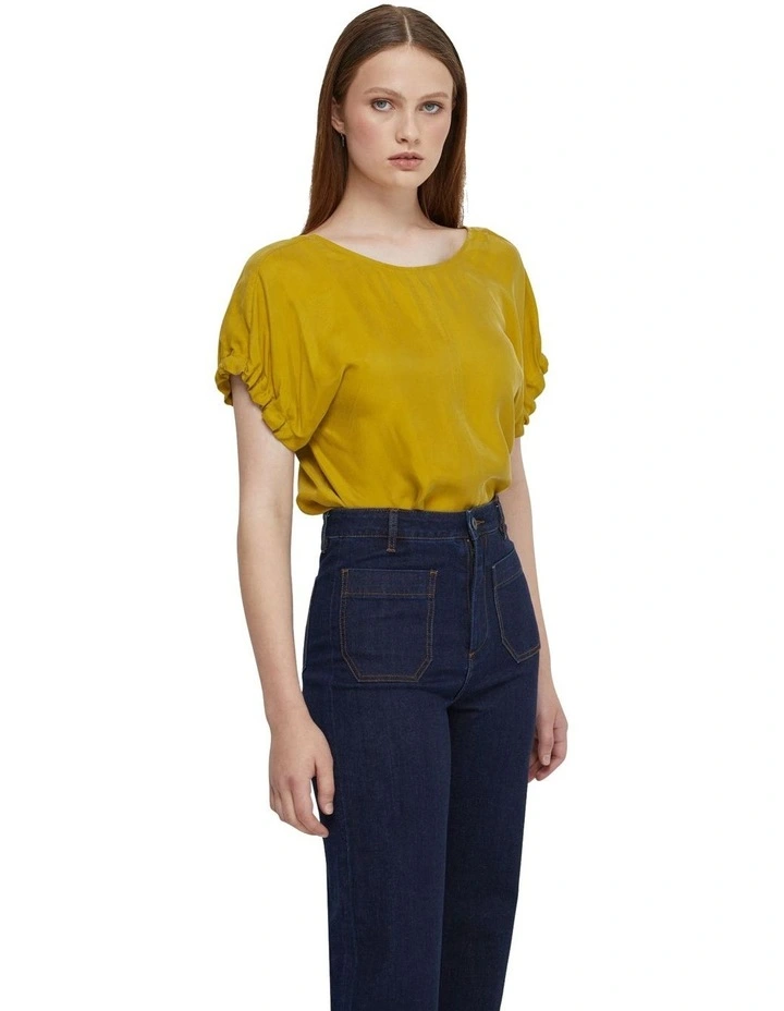 Edie Fluid Top in Lime