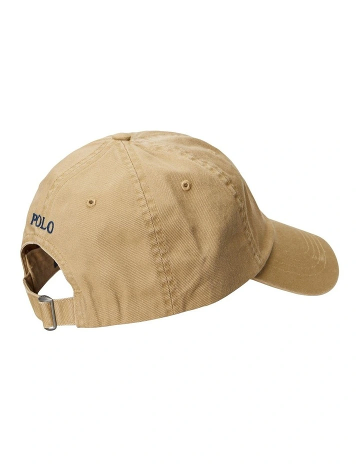 Cotton Chino Baseball Cap in Beige