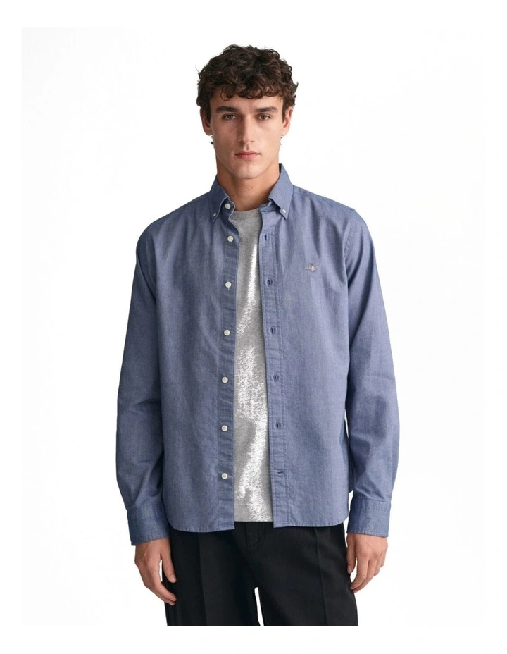 Slim Fit Oxford Shirt in Persian Blue