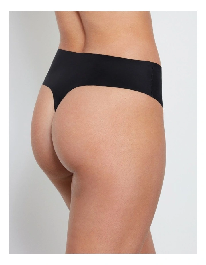 No Show High Rise Thong in Black