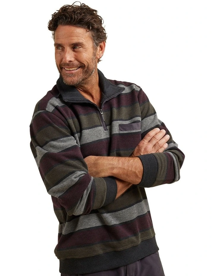 Modern French Rib Sweat Top in Black