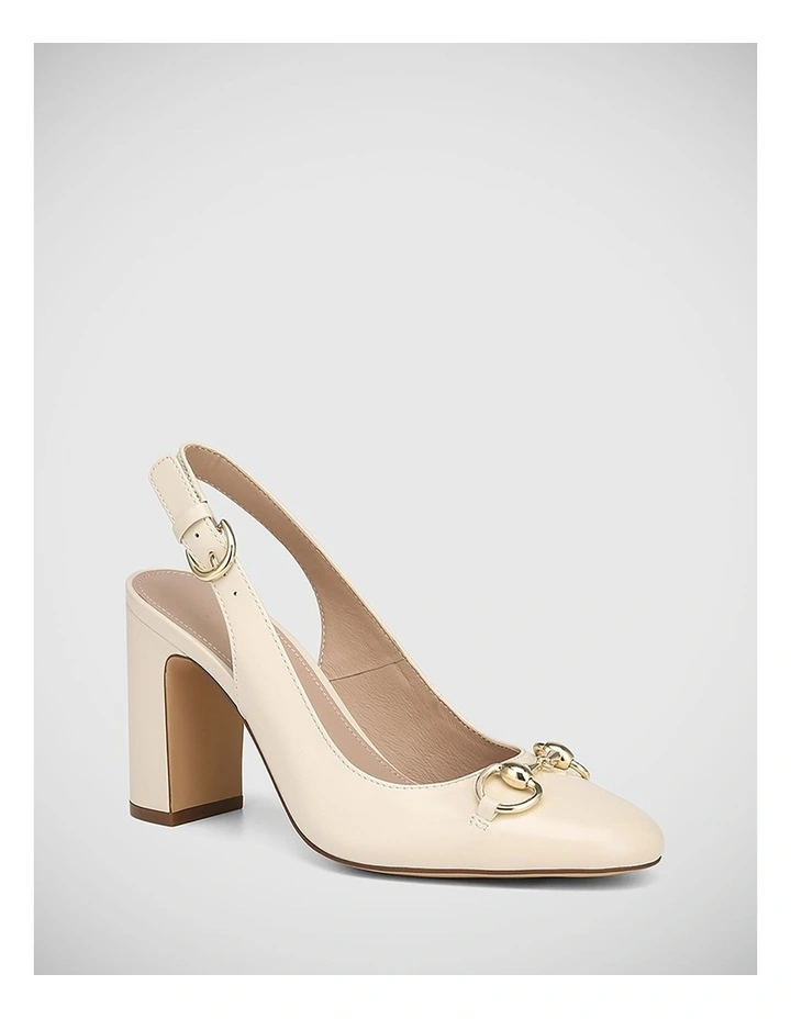Prudence Leather Slingback in Vintage Ivory