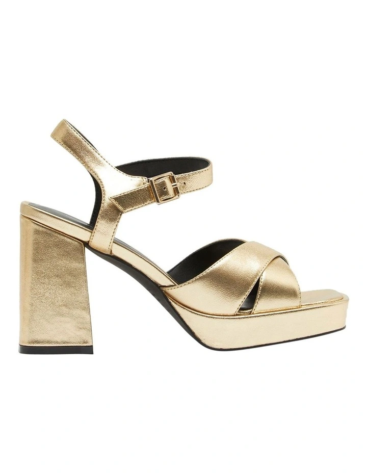 Rita Platfrom Heel in Metallic Gold