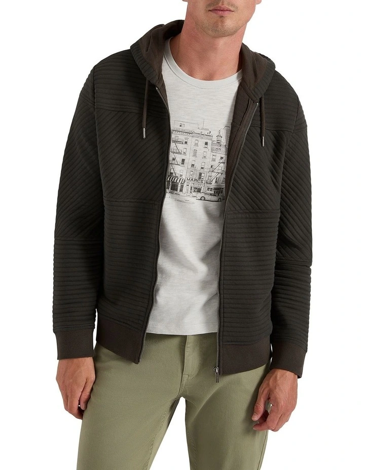 Helme Zip Thru Hoodie in Charcoal