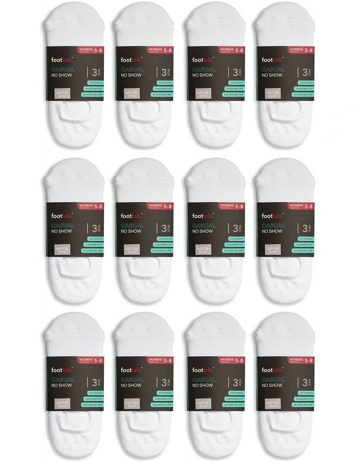 No Show Casual Socks 36 Pack in White