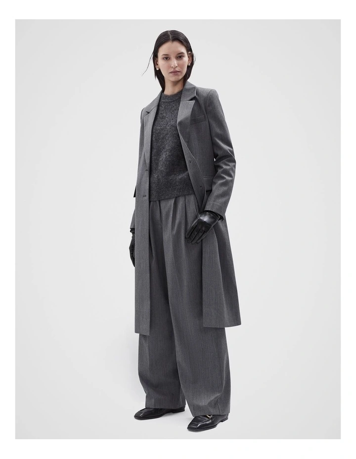 Tailored Wide Leg Pant in Charcoal