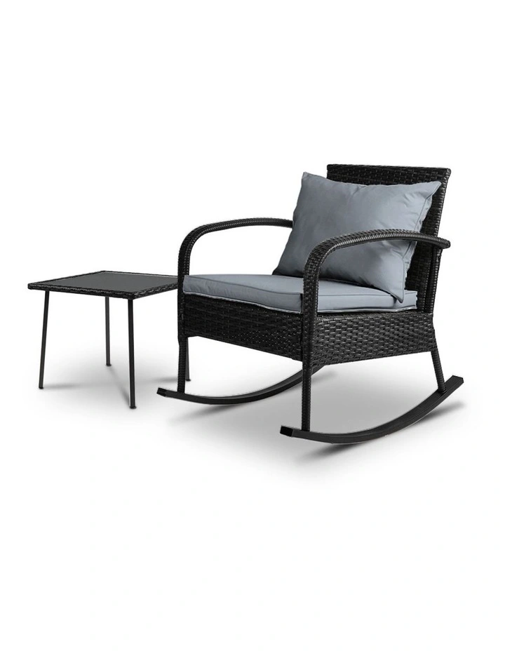 Wicker Rocking Chairs Table Set Outdoor Setting Recliner Patio Furniture