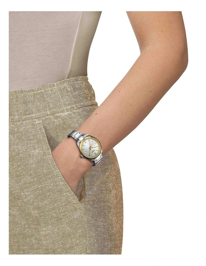 PR 100 34mm T1502102103100 Watch in Silver/Yellow Gold