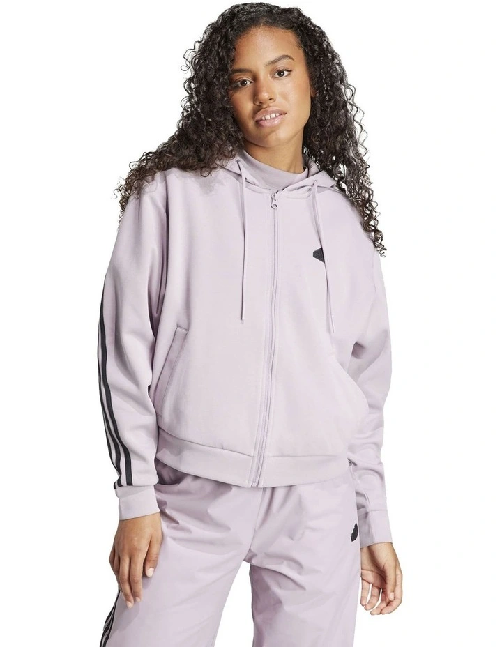 Future Icons 3-Stripes Full Zip Hoodie in Preloved Fig