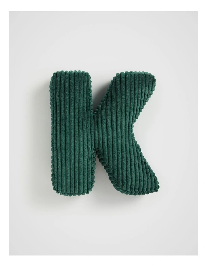 Ivy Cord Initial Cushion K in Green