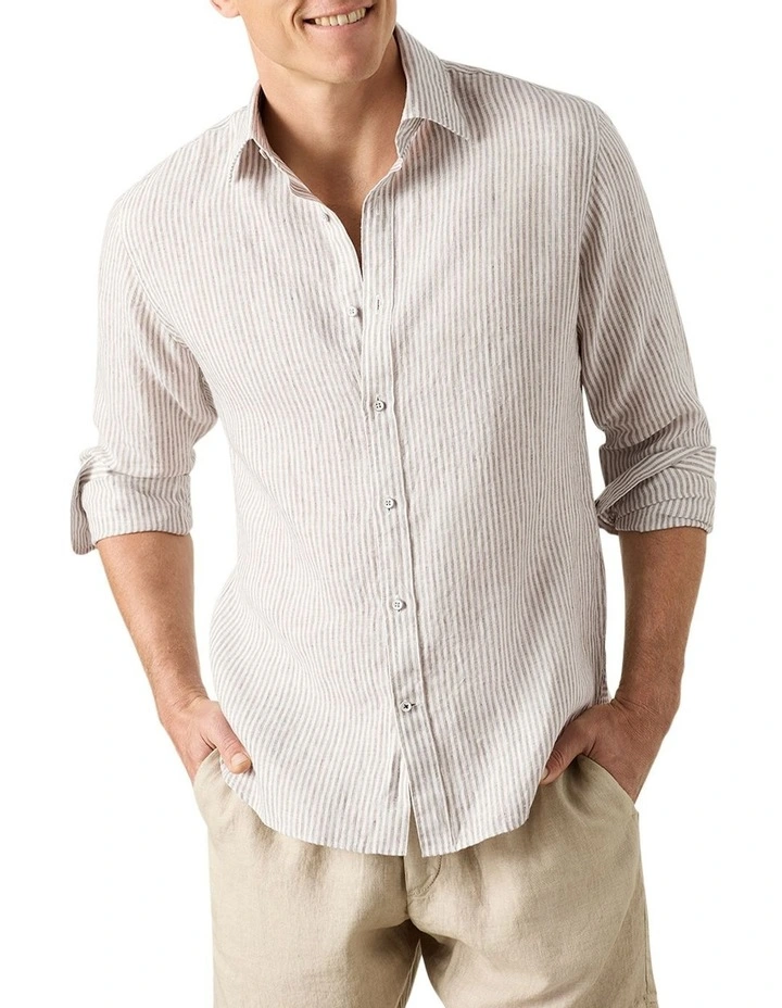 Bradfield Stripe Shirt in Brown