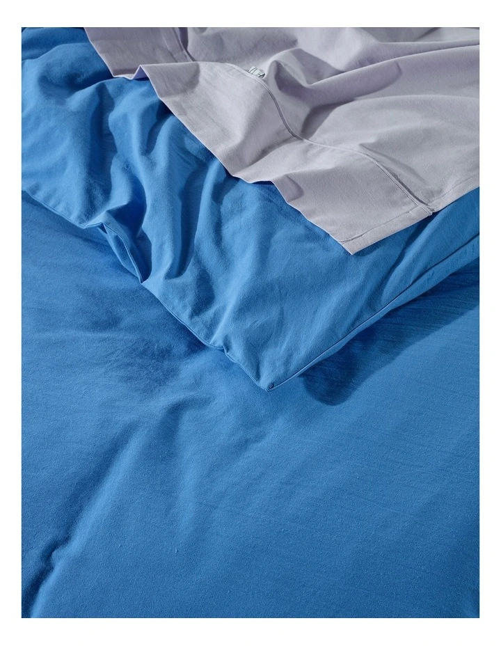 Stonewashed Cotton Quilt Cover Set in Cobalt