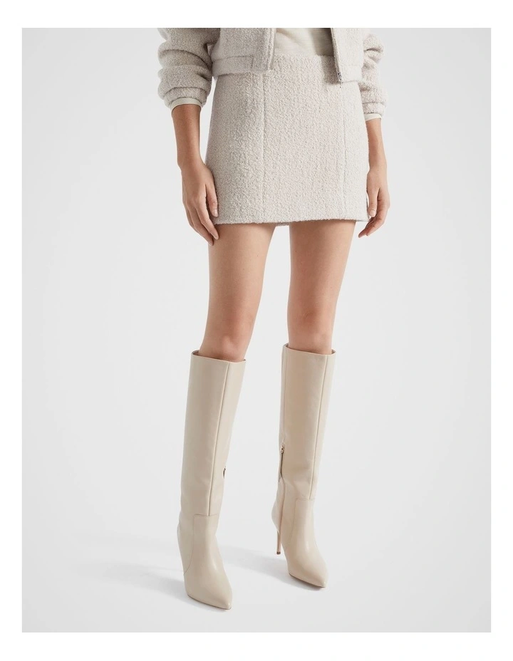 Boucle Mini Skirt in Oat