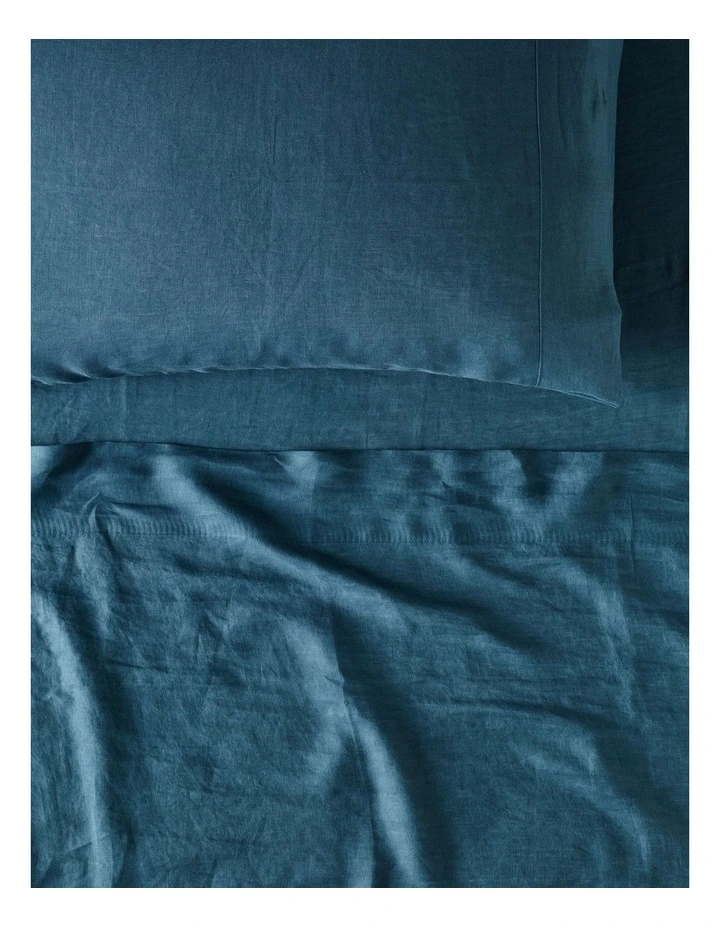 Sandy Cape Washed Belgian Linen Sheet Separates in Seaglass