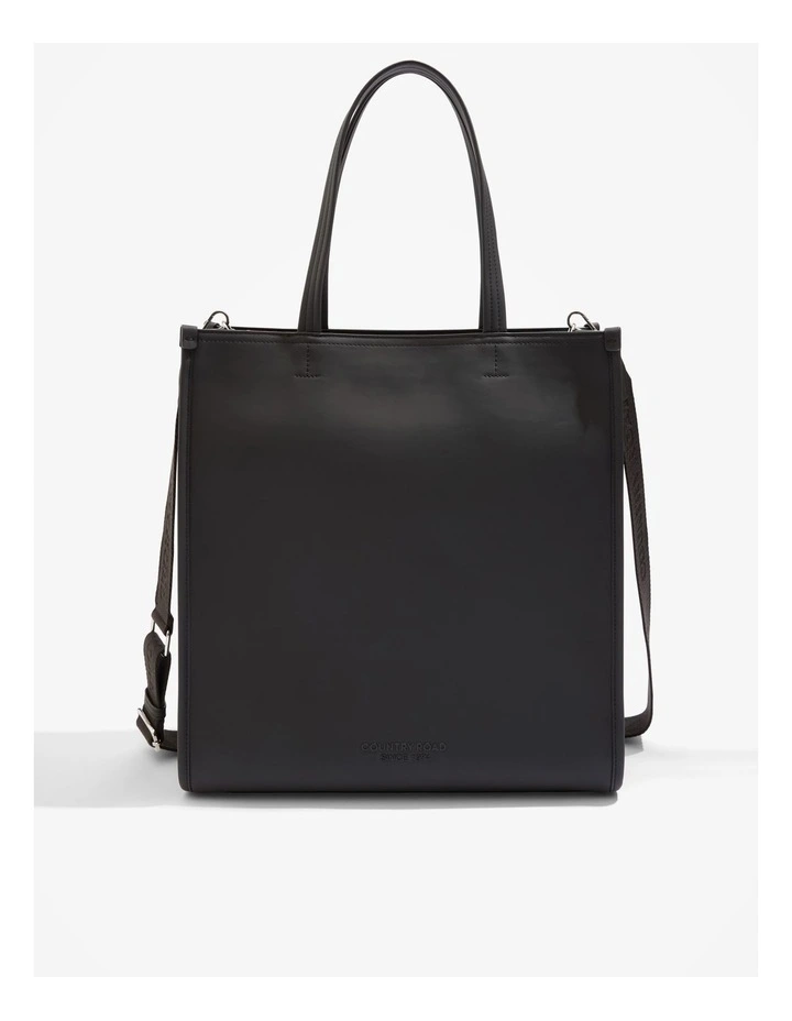 Coated Large Shopper in Black