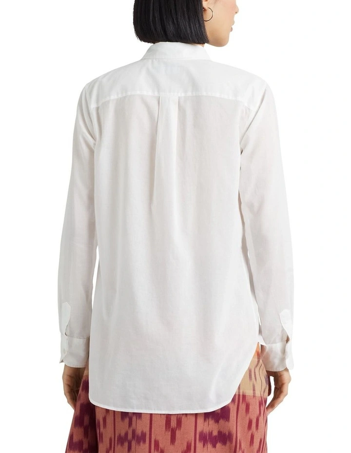 Cotton Voile Shirt in White