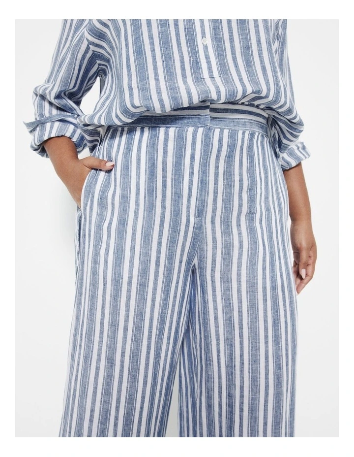 The Resort Stripe Linen Pant in Blue Stripe