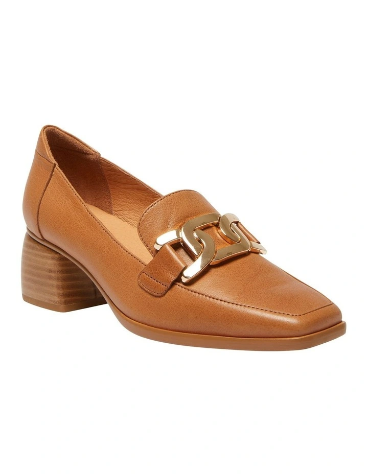 Sophia Leather Heeled Shoes in Tan