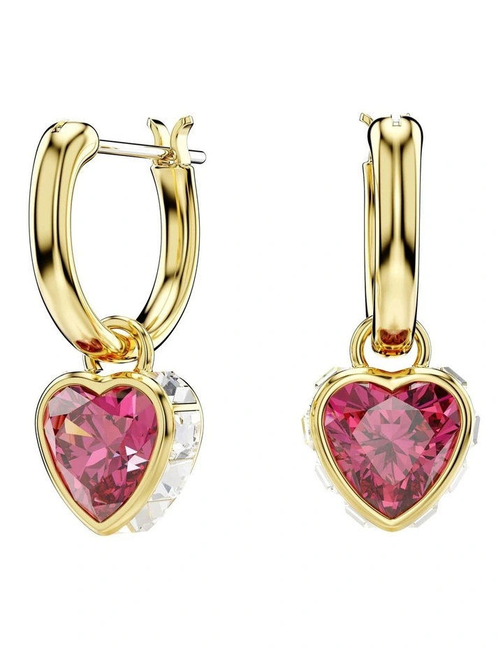 Chroma Heart Drop Earrings in Red