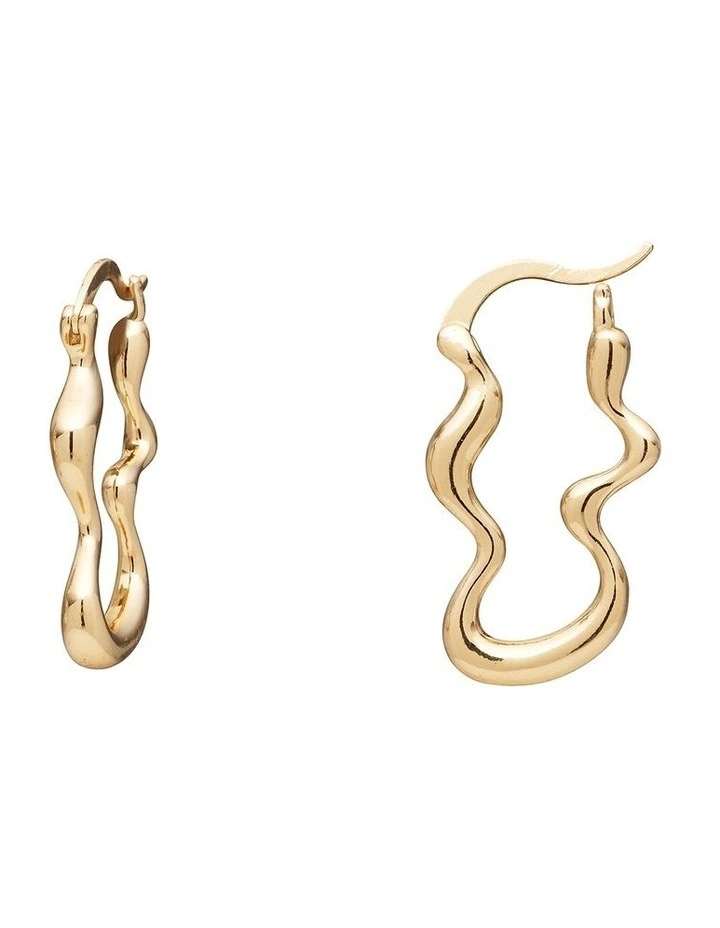 Squiggle Hoop Earring In Gold