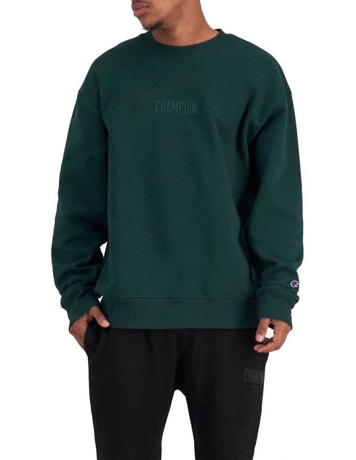 Rochester Base Crew Sweater in Cotton Forest Gem